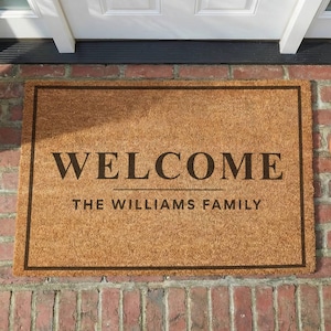 Custom Welcome Doormat, Personalized Welcome Name Doormat, Double Door Doormat, Extra Large Doormat, Large Doormat