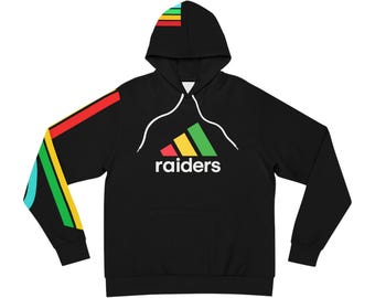 Sudadera con capucha gráfica Adidas Mock de los ARC Raiders: ropa urbana retro con mangas a rayas