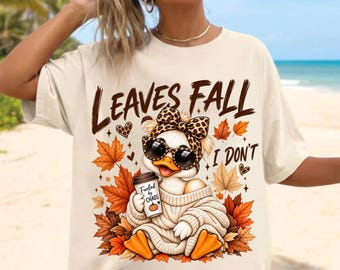Fall Duck PNG, Autumn Duck png, Cute Duck Fall Design, Leopard Bow Duck PNG, Coffee Duck PNG, Cozy Fall Shirt png, Autumn Sublimation