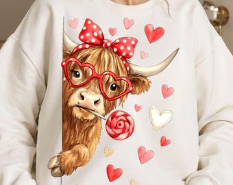 Funny Valentine Highland Cow PNG, Valentine Coquette Png, Valentine's Day Sublimation, Howdy Valentine Png, Love XOXO Heart,Digital Download