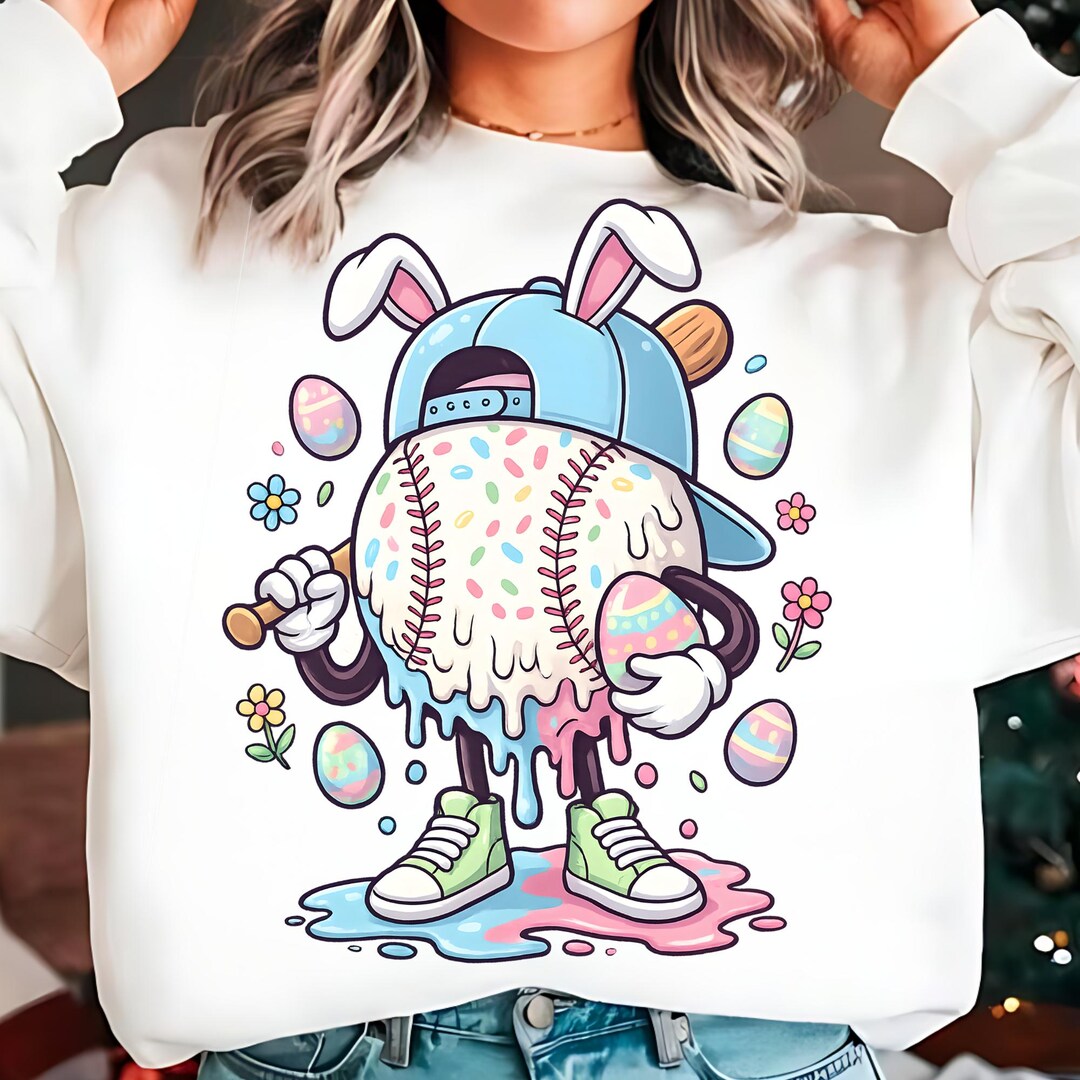 Easter Baseball PNG, Bunny Baseball Png, Cute Baseball Player ...