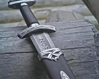 Hand Forged Northmen Damascus Steel Viking Sword, Handmade Northmen Medieval Sword With Scabbard
