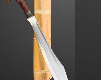 Hand Forged Carbon Steel Philippines Moro Cotabato Sword, Handmade Unique Filipino Sword With Wood Scabbard