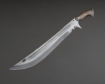 Handmade High Carbon Steel Short Sword, Rosewood Handle Machete, Hand Forged Machete With Sheath