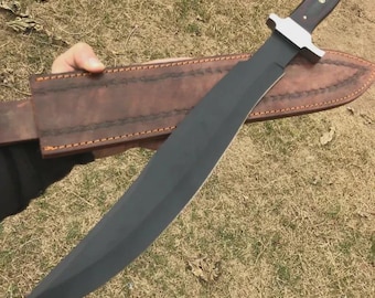 Custom Hand-Forged Viking Long Sword, Handmade Medieval Sword With Leather Sheath