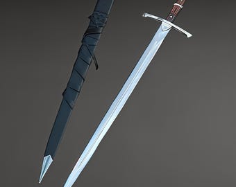 Hand Forged Medieval Longsword, Handmade Carbon Steel Blade with Leather Scabbard | Historical Collector Sword