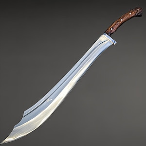 Handmade 5160 Carbon Steel Blade Machete, Hand Forged Machete with Leather Sheath