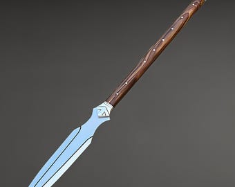 Lanza vikinga forjada a mano, de acero al carbono de 76 cm con funda de cuero.