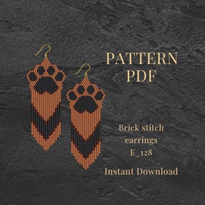 Boucles d'oreilles pattes motif Brick Stitch, rocailles pour chien PDF, création à faire soi-même Miyuki, cadeau pour amoureux des animaux de compagnie