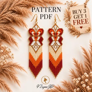 Butterfly Wings Seed Bead Earrings Pattern PDF Brick Stitch Beading Patterns, Colorful Earrings Instant Download Crafter Gift