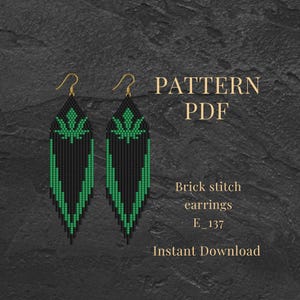 Cannabis Blatt Ohrringe Muster PDF Marihuana Brick Stich Perlen Ohrringe DIY Goth Stil
