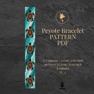 Schildkröte Peyote Armband Muster PDF für Miyuki Delica rocailles perlen