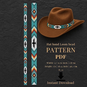 Beaded Hat Band Pattern — DIY Western Cowgirl & Cowboy Loom Bead Pattern