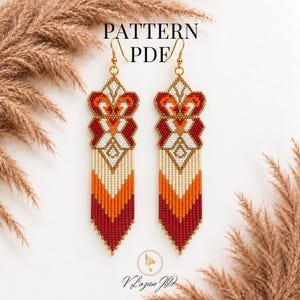 Patrón de pendientes de cuentas con alas de mariposa en PDF, patrones de abalorios con puntada de ladrillo, pendientes coloridos, descarga instantánea, regalo para artesanos.