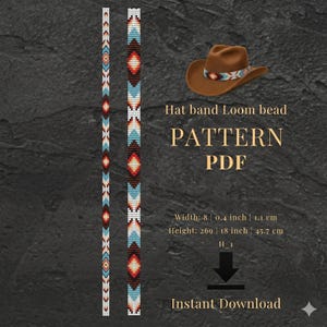 Loom Beaded Cowboy Hat Band Pattern: DIY Western Cowgirl Design PDF