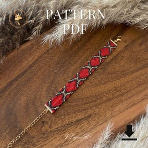 Peyote Bracelet Pattern PDF | Miyuki Delica 11/0 Snake Skin Seed Bead Tutorial | Instant Download