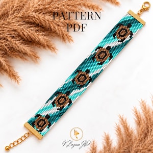 Turtle Bracelet Pattern PDF Peyote Bead Pattern, Do it yourself Digital Download Ocean Jewelry
