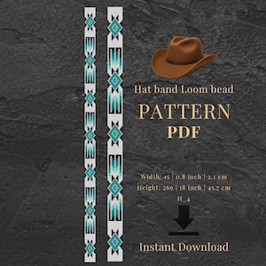 Schema per fascia da cappello da cowboy con perline: schema fai da te per telaio in stile western da cowgirl con perline