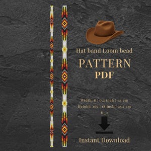 Mönster för Loom-hattband med pärlor — Western Cowgirl & Cowboy Design PDF