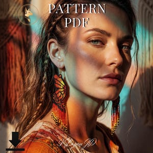 Butterfly Wings Seed Beads Earrings Pattern PDF Brick Stitch Miyuki Beading Patterns, Colorful Earrings