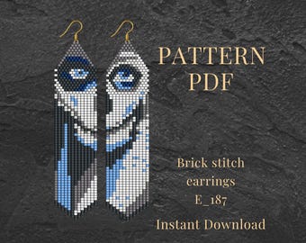 Scream Face Brick Stitch Halloween Earring Pattern PDF Seed Bead DIY Beading Tutorial