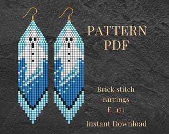 Spookoorbellen baksteensteekpatroon pdf Miyuki-rocailles Halloween eigenzinnige kralenoorbellen DIY-zelfstudie