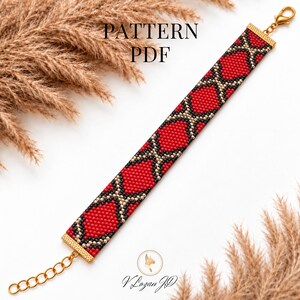 Peyote Bracelet Pattern PDF | Miyuki Delica 11/0 Snake Skin Seed Bead Tutorial | Instant Download
