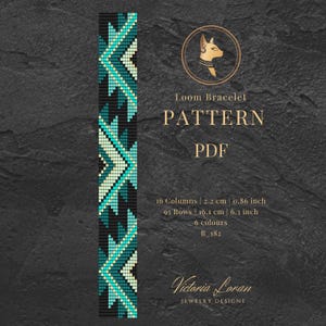 Seed Bead Loom Bracelet Pattern PDF | Miyuki Delica Turquoise Design