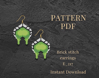 Motif de boucles d'oreilles Brick Stitch Noël Grinch PDF | Conception amusante de perles pour les fêtes, téléchargement numérique