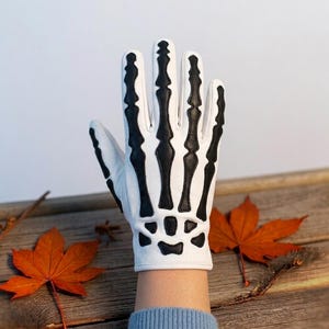 Skeleton Hand Bone Fingerless Gloves - Etsy