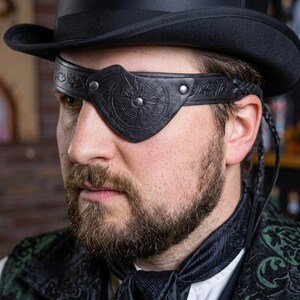 Embossed Faux Leather Eye Patch | Cosplay Eye Cover | Pirate Halloween Costume Accessory