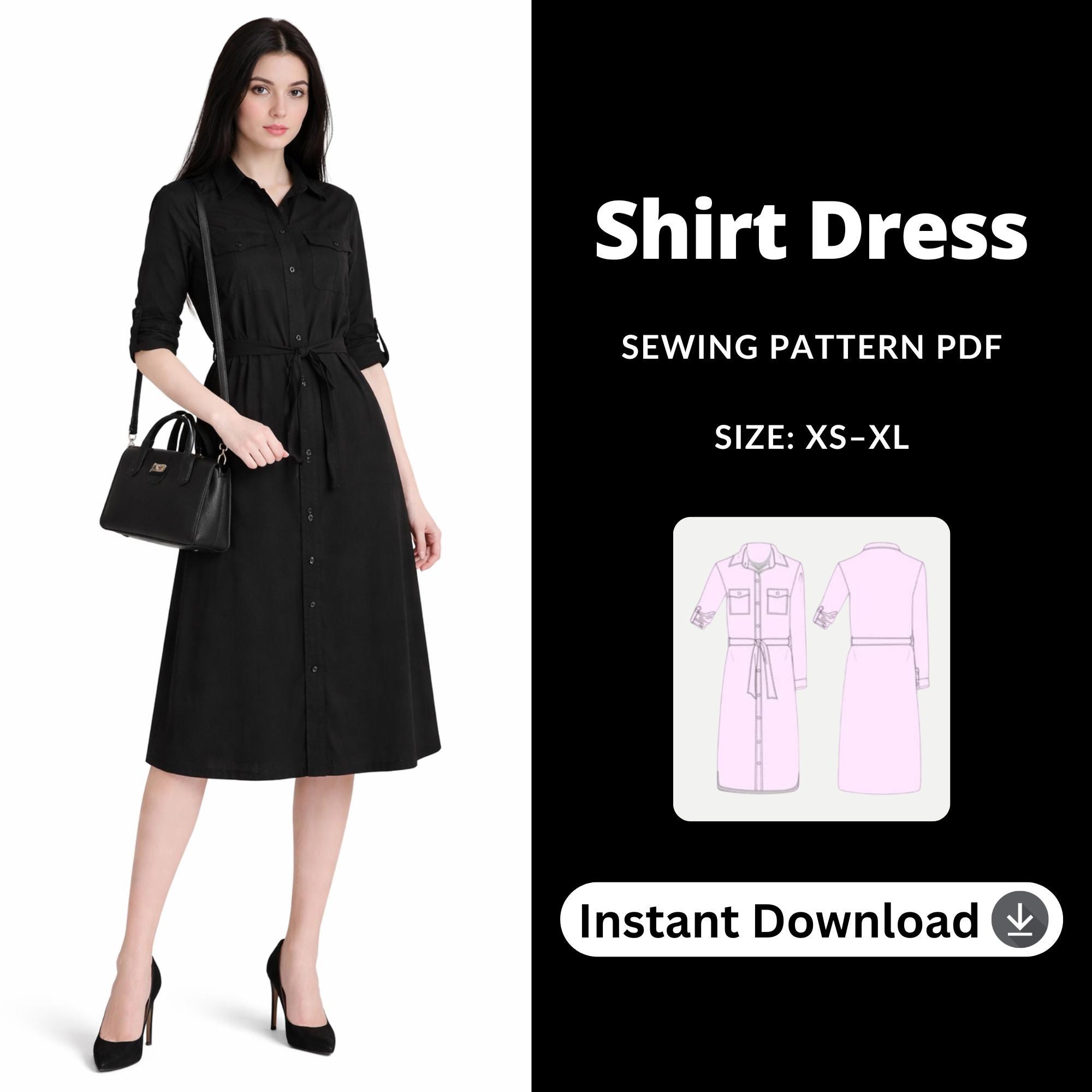 button down shirt dress pattern Shirt Dress Sewing Pattern