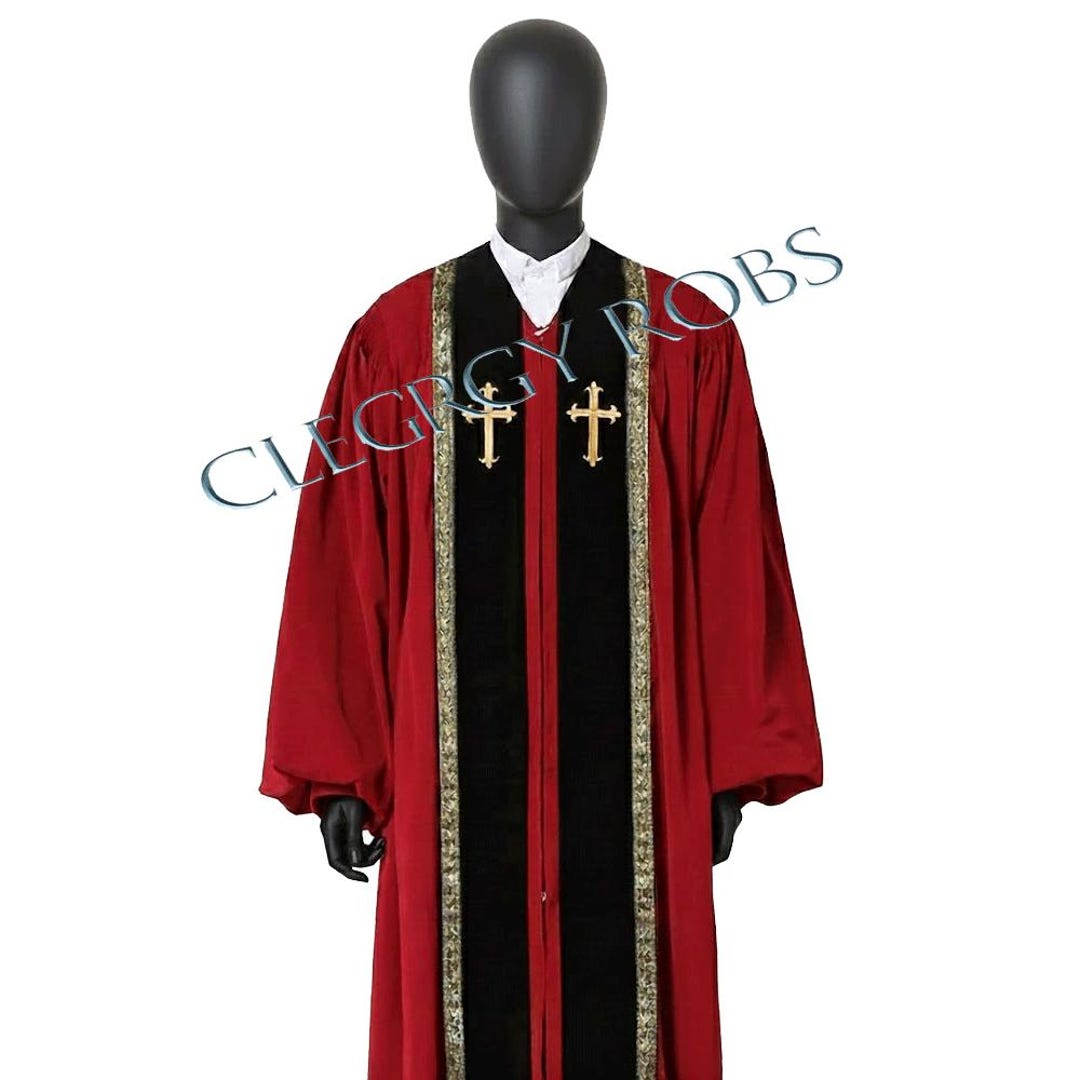 Red Clergy Robe Style With Stole - Etsy