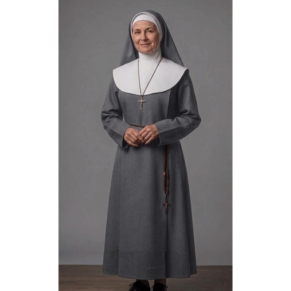 grey nun dress in Gray Habit vestiti da sposa