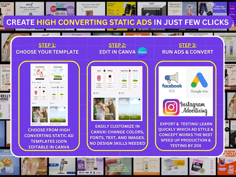 15+ Facebook Static Ad Canva Template for All Niches Meta & Instagram ...