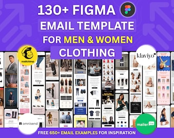 130種類以上のFigmaメールテンプレート（メンズ＆レディース衣料品ブランド向けメールマーケティングキャンペーン、Flodesk、Klaviyo、Mailchimpニュースレター、メール自動化フロー）