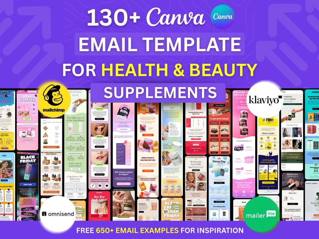 130+ Canva Email Template for Health & Beauty Supplement Email ...