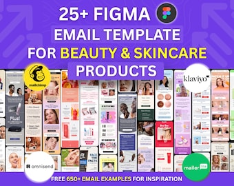 25+ Figma Email Template for Beauty & Skincare Products Email Marketing Campaign Flodesk Klaviyo Mailchimp Newsletter Email Automation Flow