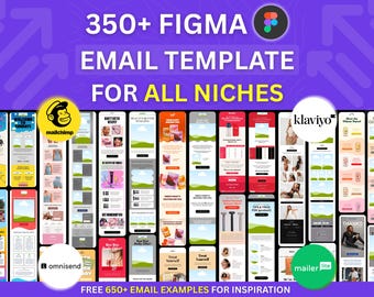 350種類以上のメールテンプレート（Figma、あらゆるニッチ向け） メールマーケティングキャンペーン Eコマースブランド Flodesk Klaviyo Mailchimp ニュースレター メール自動化フロー