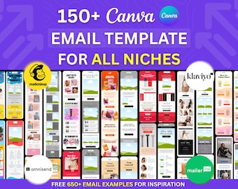150種類以上のメールテンプレート Canva あらゆるニッチ向け メールマーケティングキャンペーン Eコマースブランド Flodesk Klaviyo Mailchimp ニュースレター メール自動化フロー