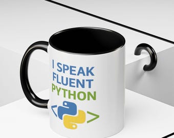 Mug accent python Je parle couramment - Mug de codage amusant, cadeau de programmeur, tasse de bureau technique