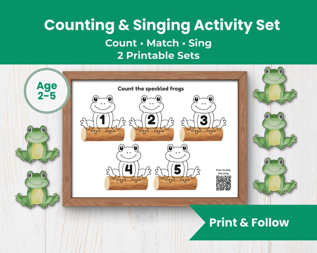 Counting and Matching Printable for Toddlers Frog and Duck Number ...