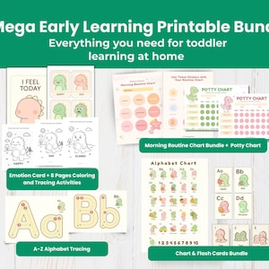 Paquete de aprendizaje temprano Mega / Kit imprimible preescolar para niños pequeños y guarderías