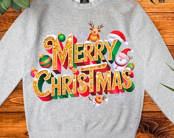 Merry Christmast Sparkle PNG, kerst glittershirtontwerp, blingsublimatieafbeelding, vakantie-T-shirt afdrukken, direct downloaden, vakantie-png