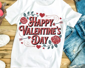 Retro Happy Valentine’s Day PNG, Vintage Shirt Design, Distressed Valentines Sublimation, Retro Shirt, Classic Valentine Digital Download