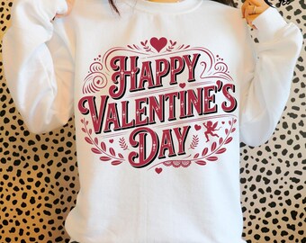Retro Happy Valentine’s Day PNG, Vintage Shirt Design, Distressed Valentines Sublimation, Retro Heart PNG, Classic Valentine Digital File