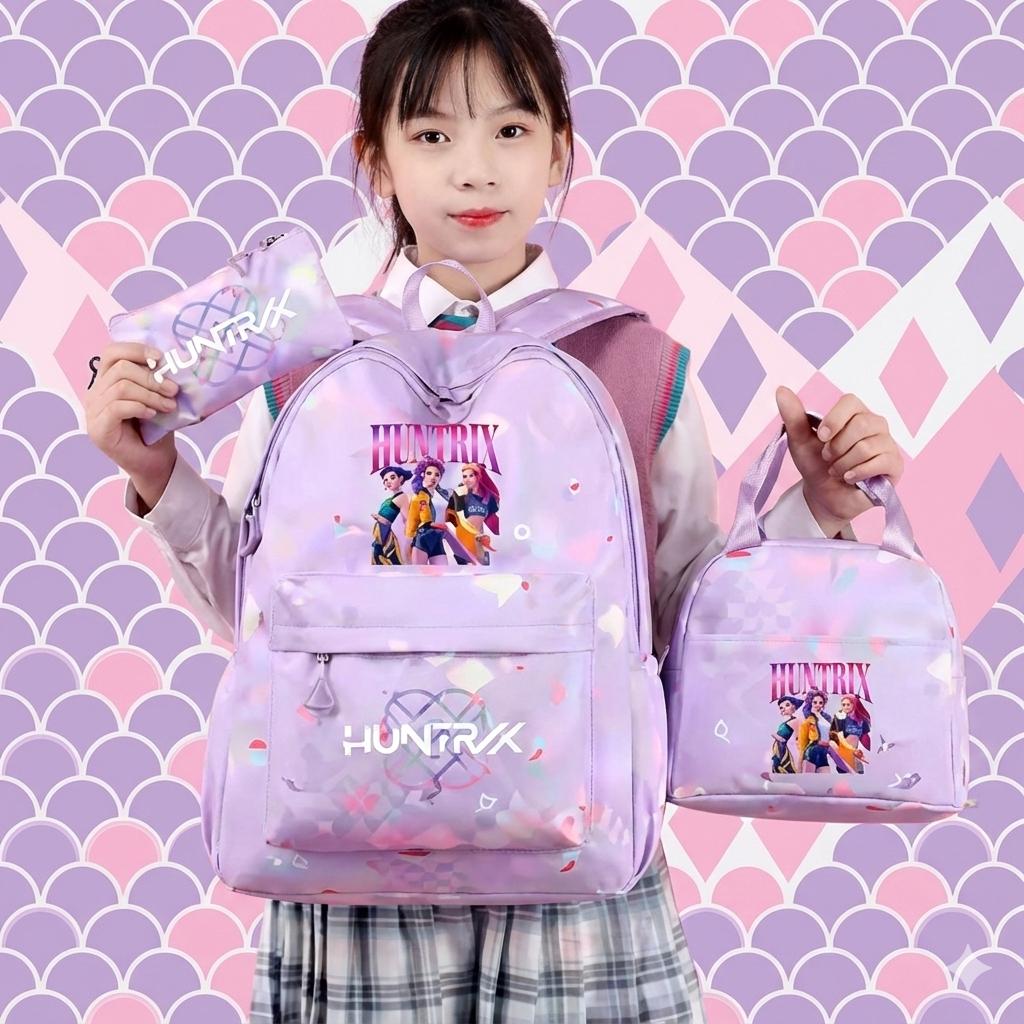 KPop Demon Hunters Sac à Dos Avec Sac à Déjeuner, Trousse à Crayons