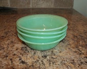Set of 4 Vintage Fire King Jadite Jadeite Jane Ray Berry Dessert Bowls