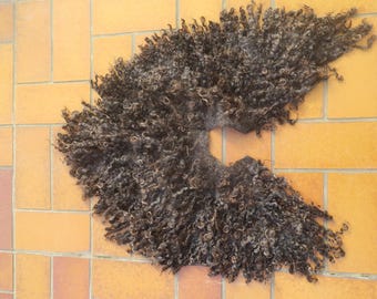 gefilzter Wolllockenkragen, Lockenkragen, Wollkragen aus Schafwolle