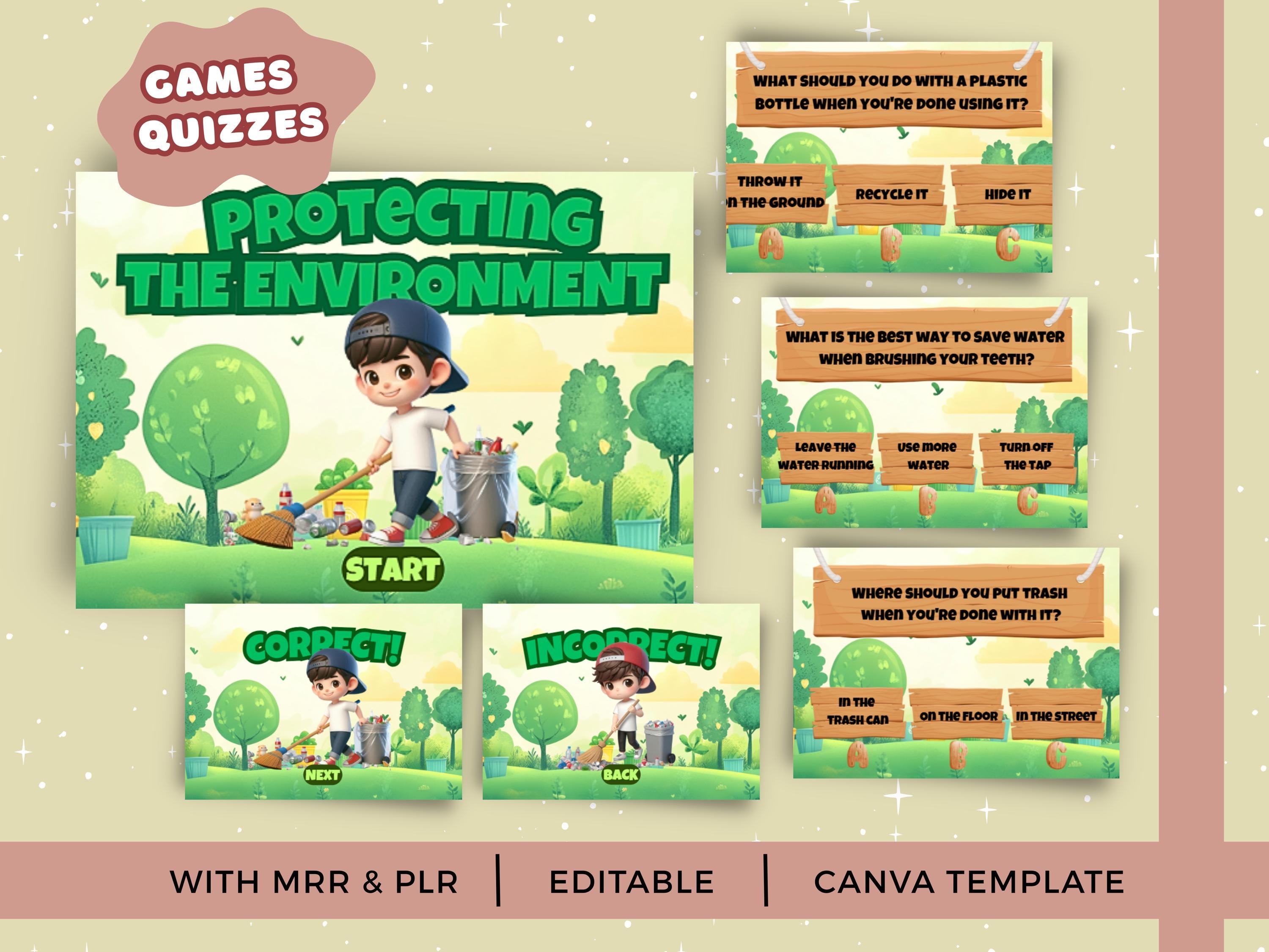Kids Interactive Quiz Games | 91 Canva Templates With Resell Rights - Etsy